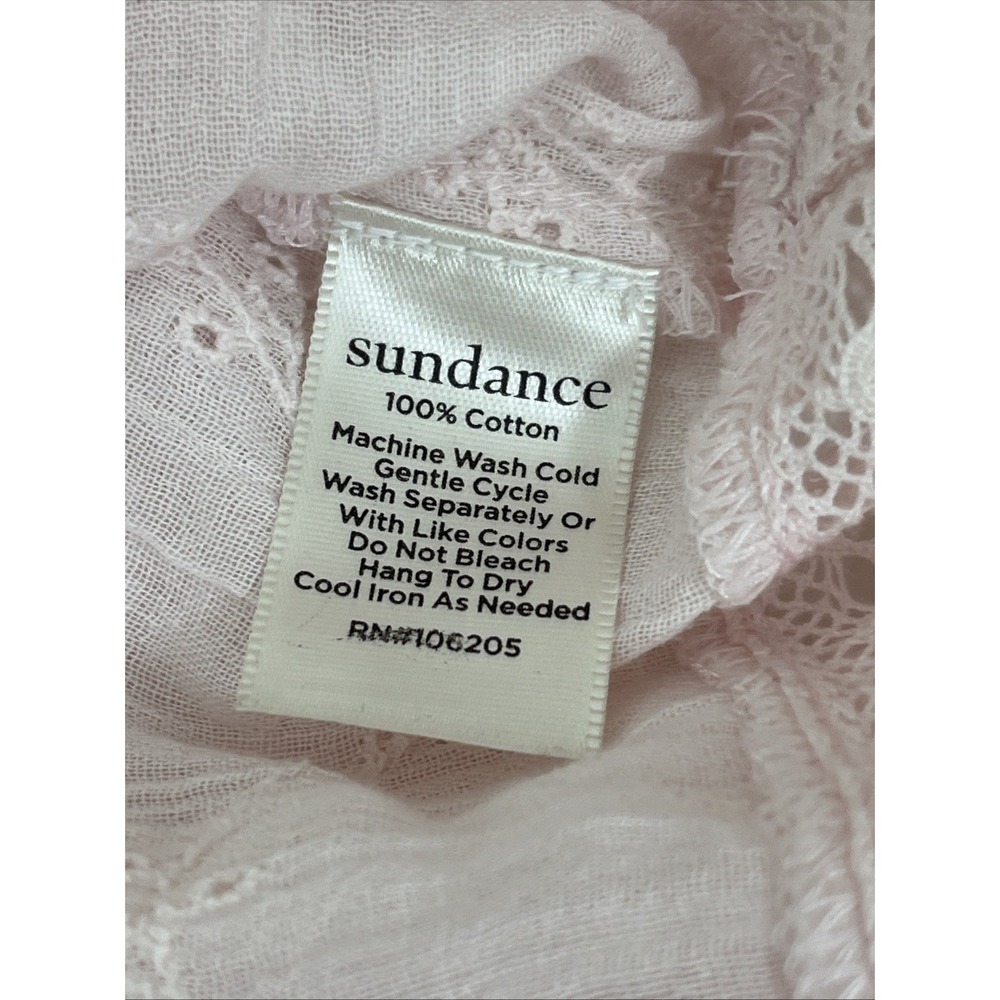 Sundance Warm Breeze Tunic Top Pink Size L NEW 100% Cotton Tiered Eyelet - Picture 7 of 8